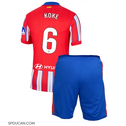 Dječji Nogometni Dres Atletico Madrid Koke #6 Domaci 2024-25 Kratak Rukav (+ Kratke hlače)